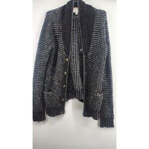 Rag & Bone Neiman Marcus Men's Black Wool Blend Button Down Cardigan Sweater